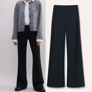ME+EM Kick Flare Ponte Jersey Travel Tailoring Pants Navy Blue Womens Size 10